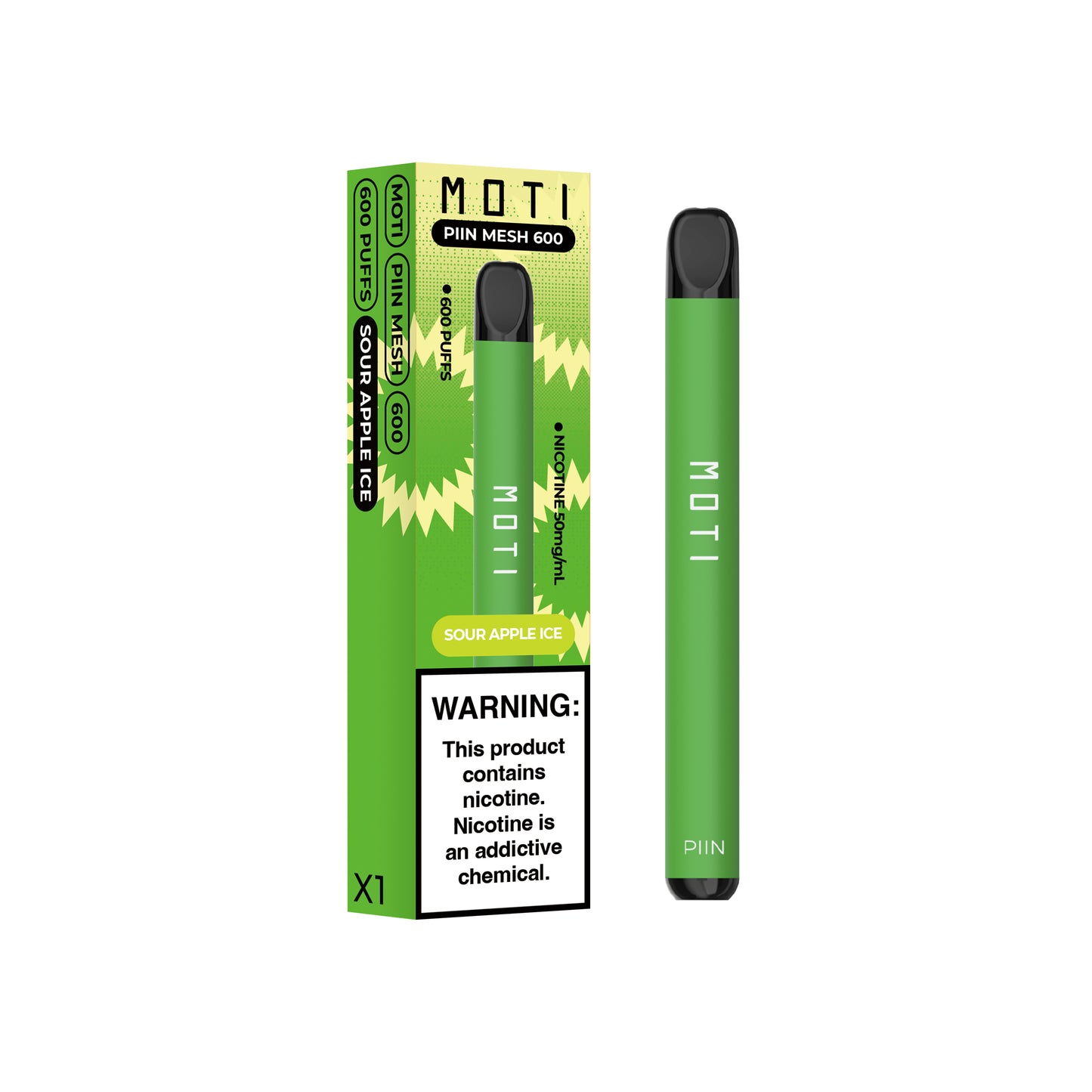 MOTI PIIN 600 M - Sour Apple 600 Puff