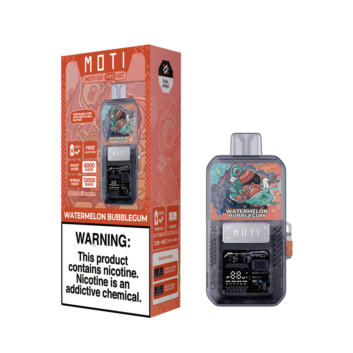 MOTI GO PRO KIT - Watermelon Bubblegum 12,000 Puff