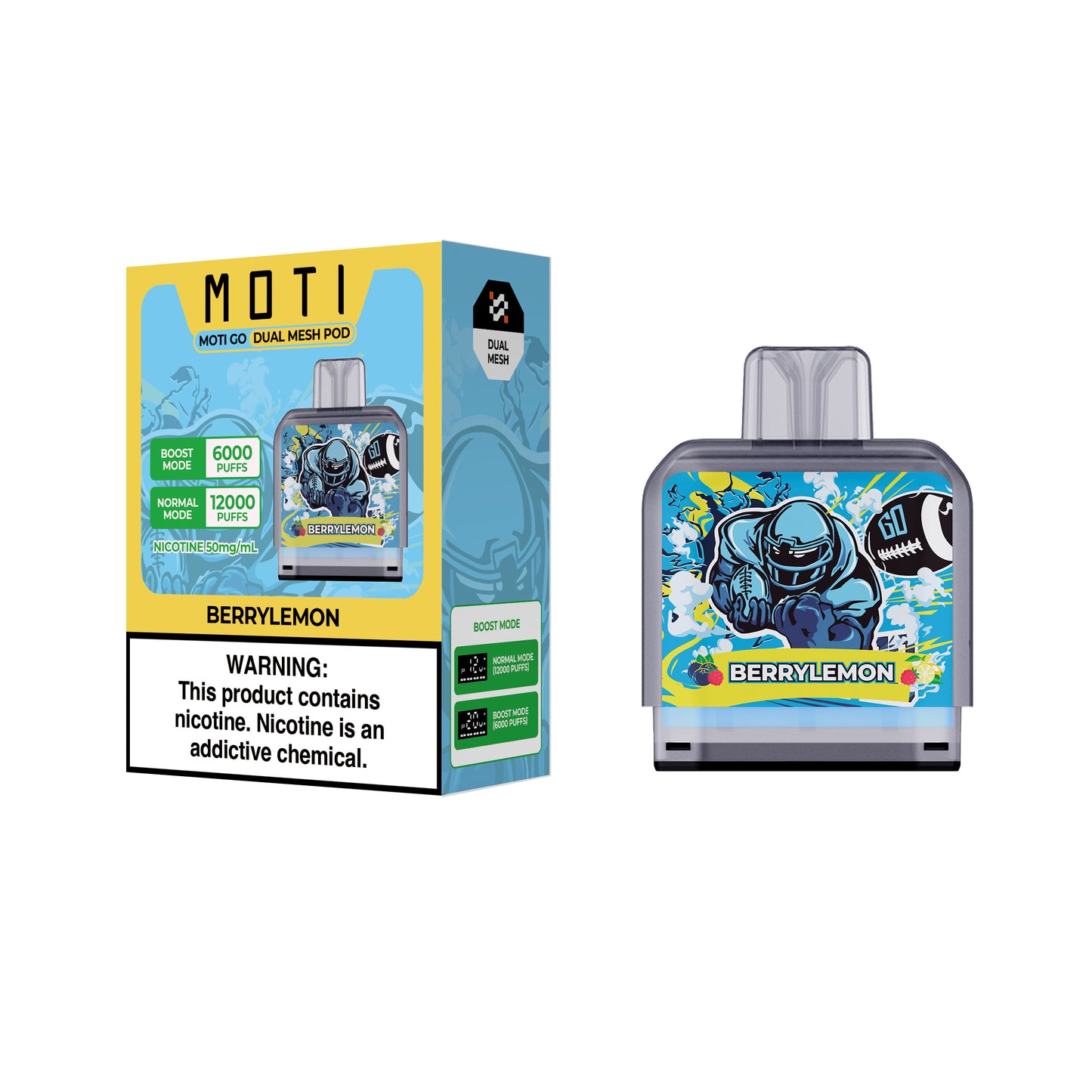 MOTI GO PRO POD - Berrylemon 12,000 Puff